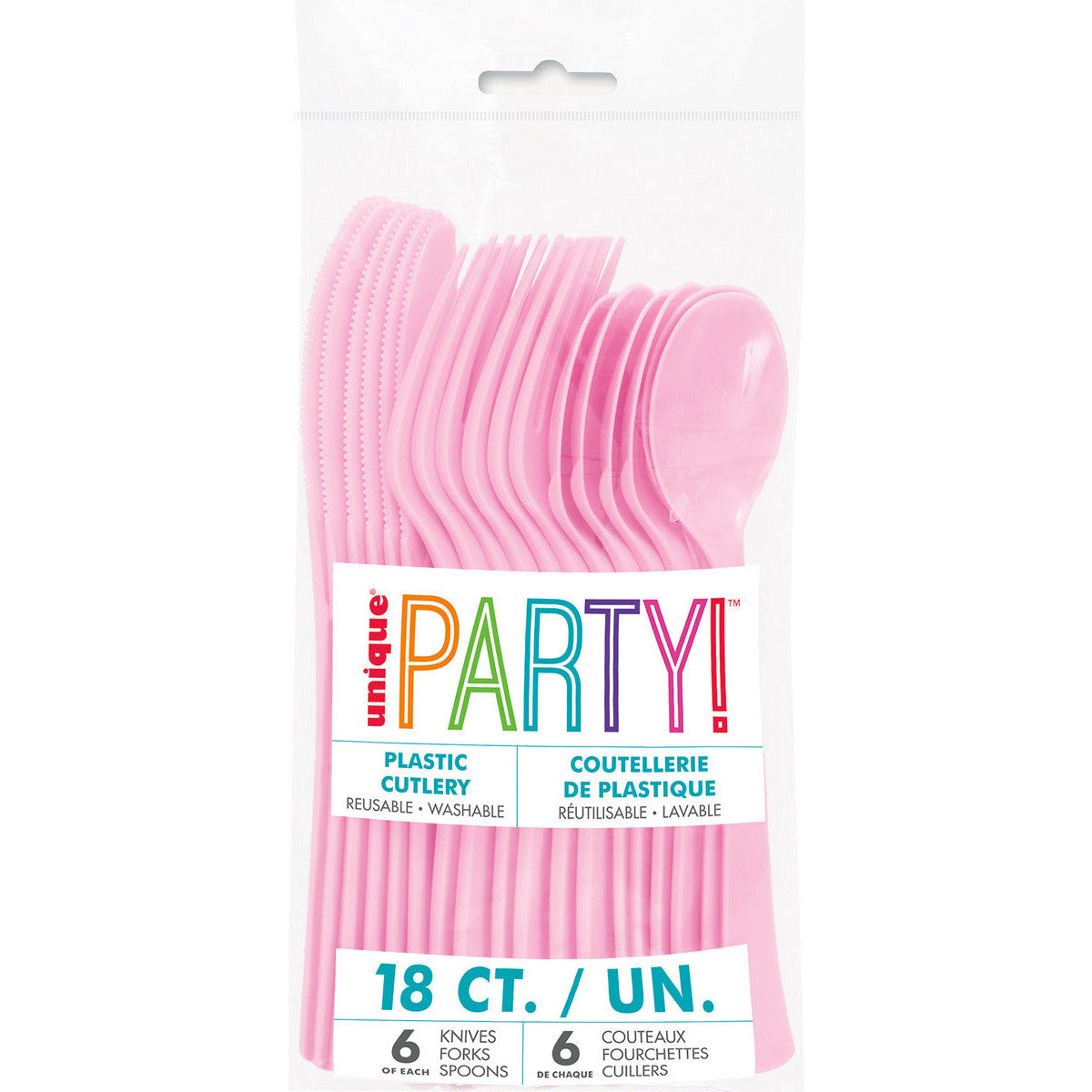 Lovely Pink Assorted Reusable Cutlery - 18 Pack 1 Piece - Dollars and Sense