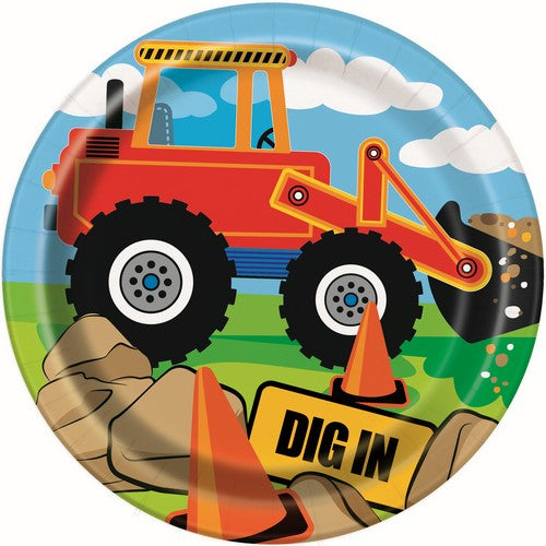 Construction Party 8 x 18cm (7) Paper Plates