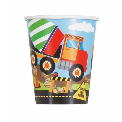 Construction Party 8 x 270ml (9oz) Paper Cups