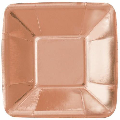 Rose Gold 8 x 13cm (5) Square Appetizer Paper Plates Default Title