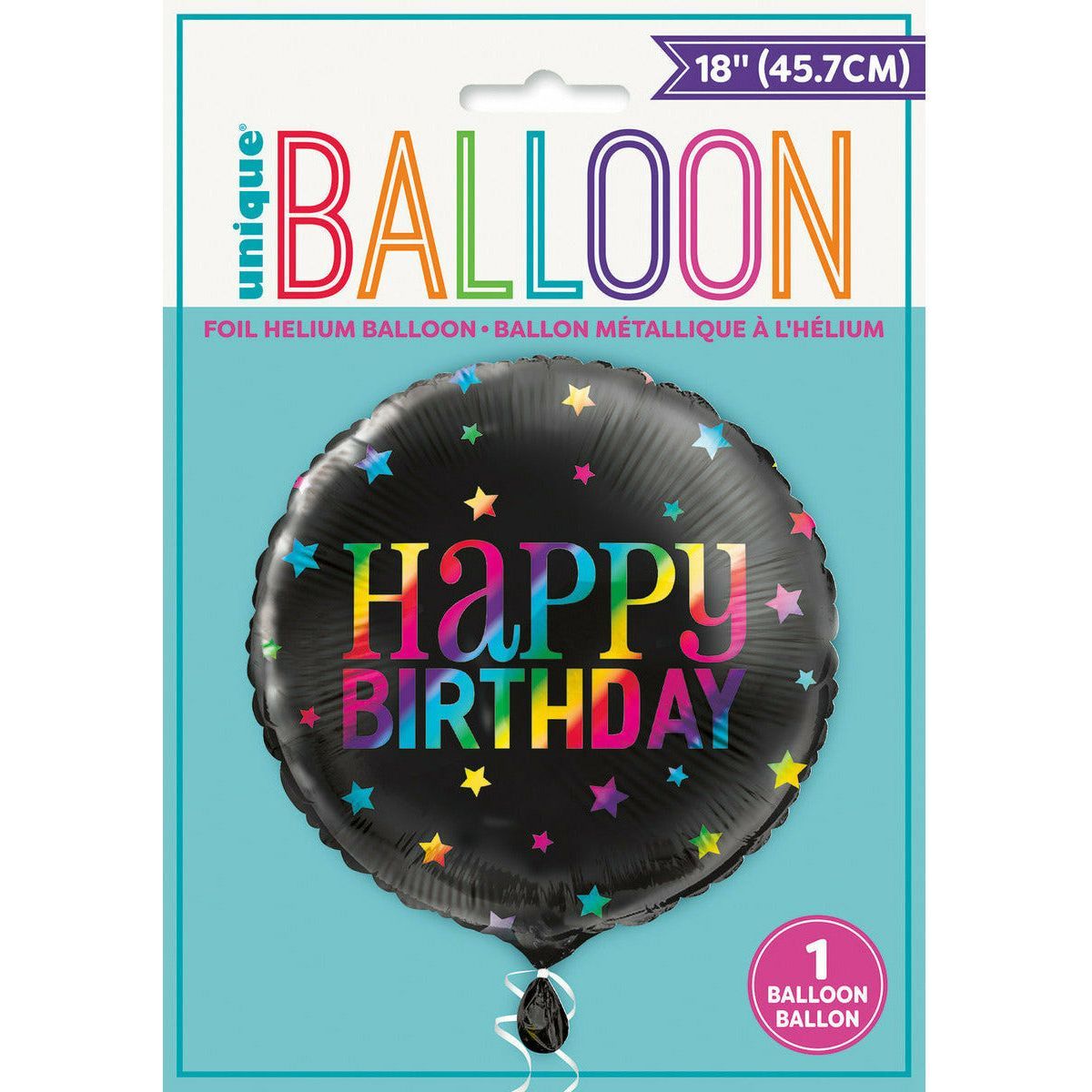Rainbow Happy Birthday Foil Balloon Packaged - 45cm 1 Piece - Dollars and Sense