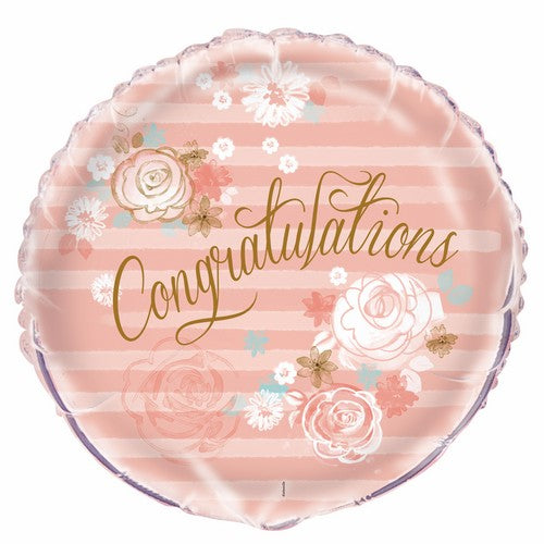 Floral Congratulations 45cm (18) Foil Balloon Packaged