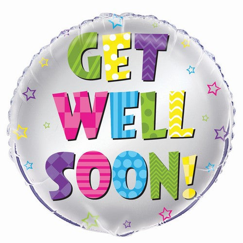 Bright Get Well Soon 45cm (18) Foil Balloon Packaged