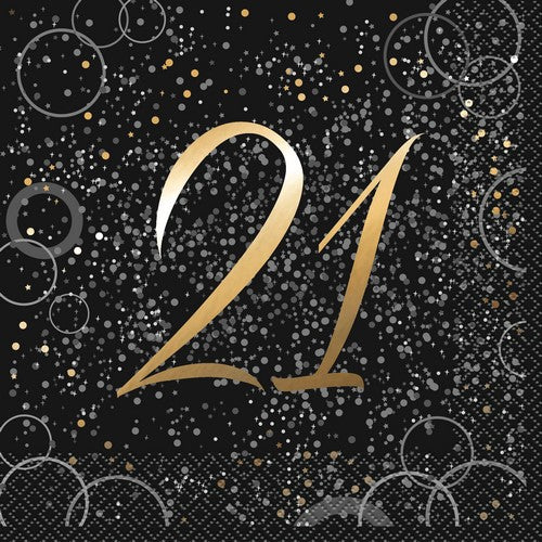 Glitz Gold 16 Foil Stamped 21 Luncheon Napkins 2ply 33 x 33cm