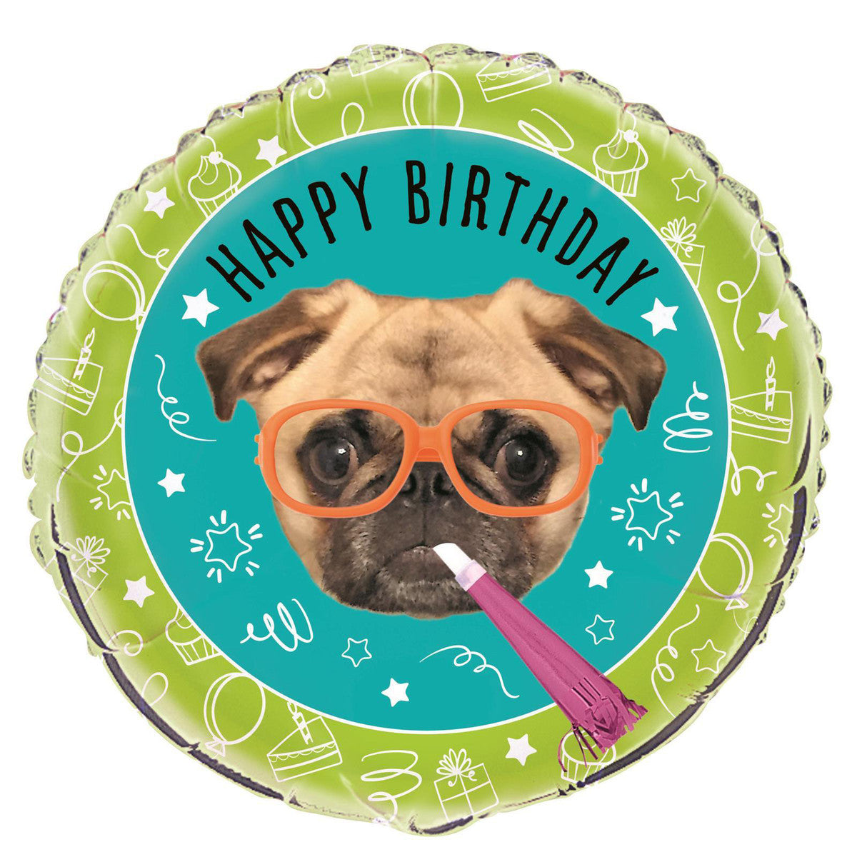 Pug Puppy Birthday Foil Balloon Packaged - 45cm 1 Piece - Dollars and Sense