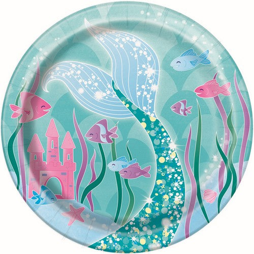 Mermaid 8 x 18cm (7) Paper Plates