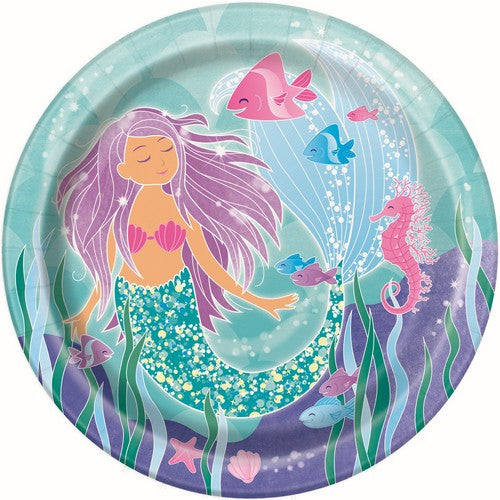 Mermaid 8 x 23cm (9) Paper Plates