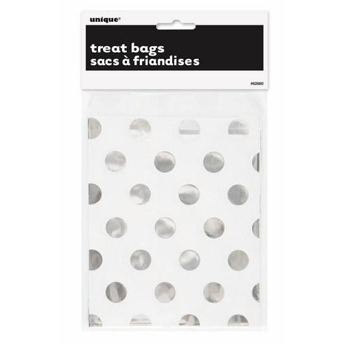 Foil Dots Silver 8 Treat Bags 183cm H x 133cm W 72 x 52 Default Title