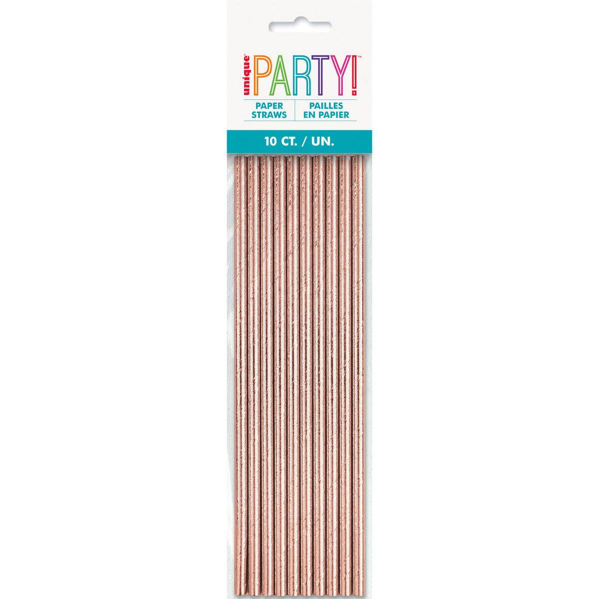 Rose Gold Foil Paper Straws - 10 Pack 1 Piece - Dollars and Sense