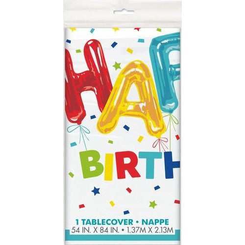 Happy Balloon Printed Tablecover 137cm X 213cm (54 X 84)