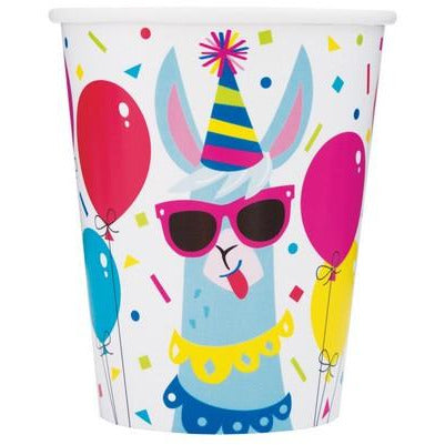 Llama Birthday 8 x 270mL (9oz) Paper Cups