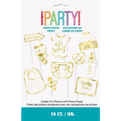 Oh Baby 10 Foil Stamped Selfie Photo Props