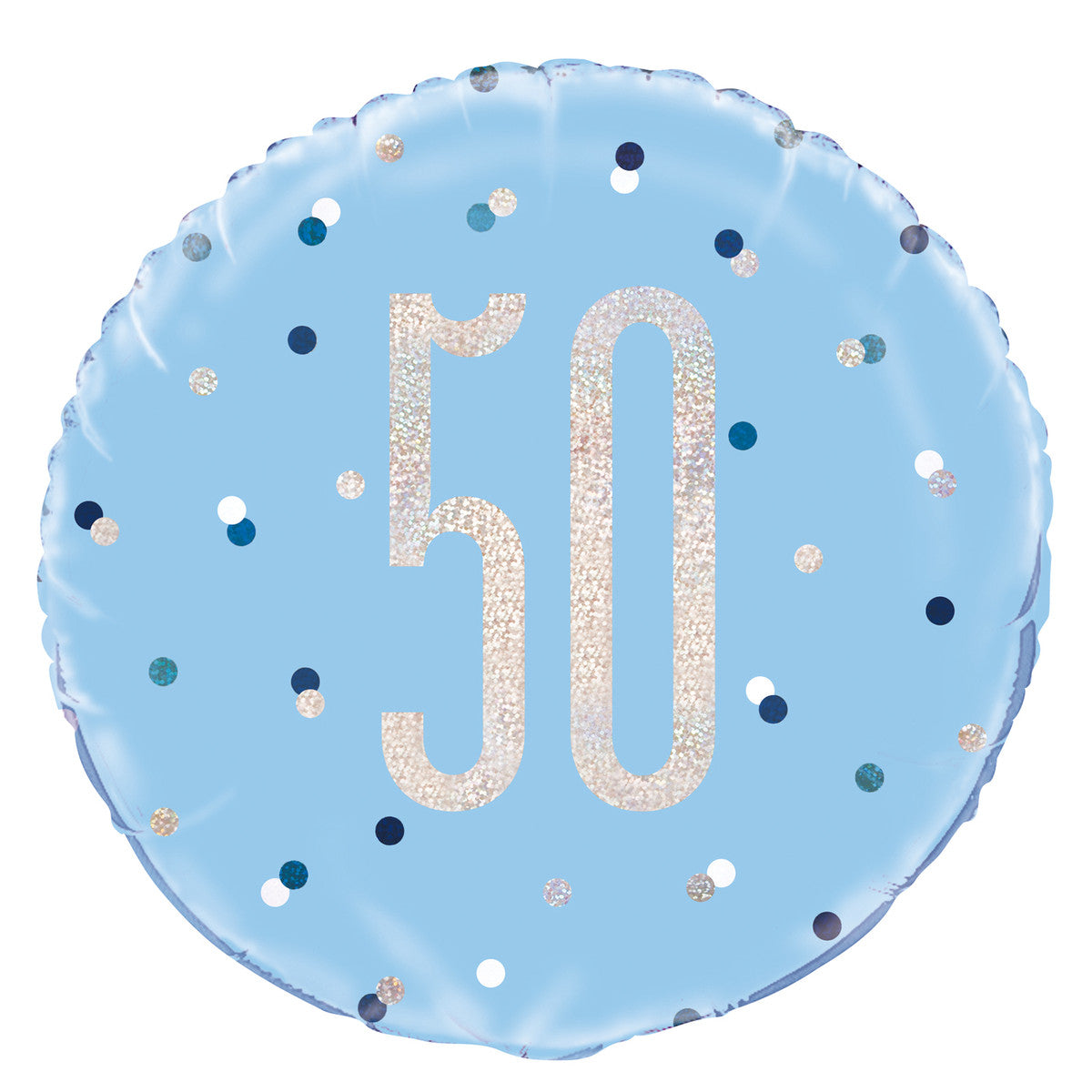Blue 50 Foil Prismatic Balloon Packaged - 45cm 1 Piece - Dollars and Sense