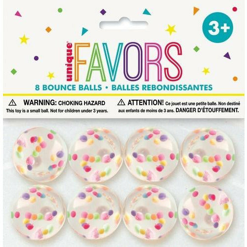 8 Bounce Balls Confetti 32.5mm - Dollars and Sense