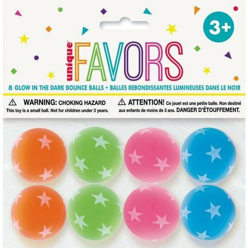 8 Bounce Balls Glow In the Dark 32.5mm - Dollars and Sense