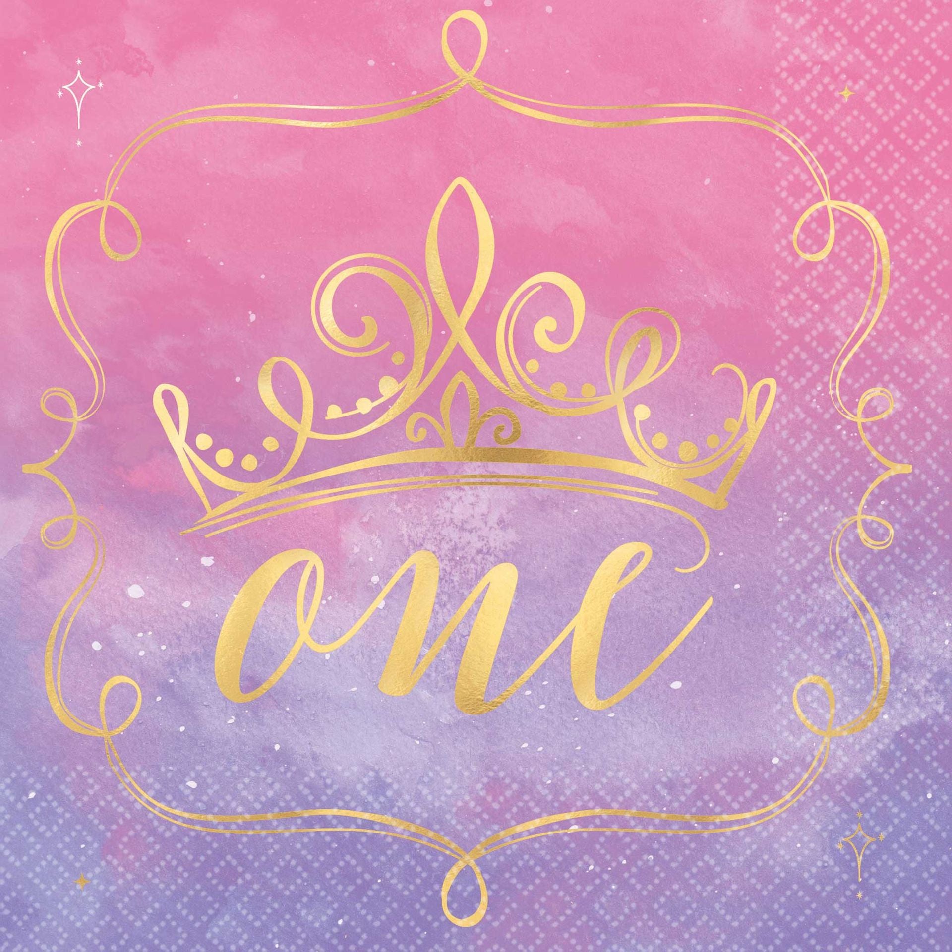 Disney Princess Once Upon A Time 1st Birthday Lunch Napkins Hot Stamped - 16 Pack Default Title