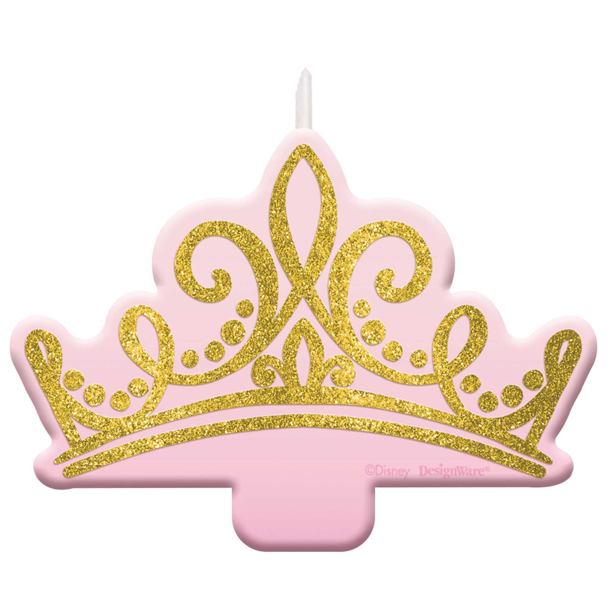 Disney Princess Once Upon A Time Glittered Crown Candle - 6x9cm Default Title