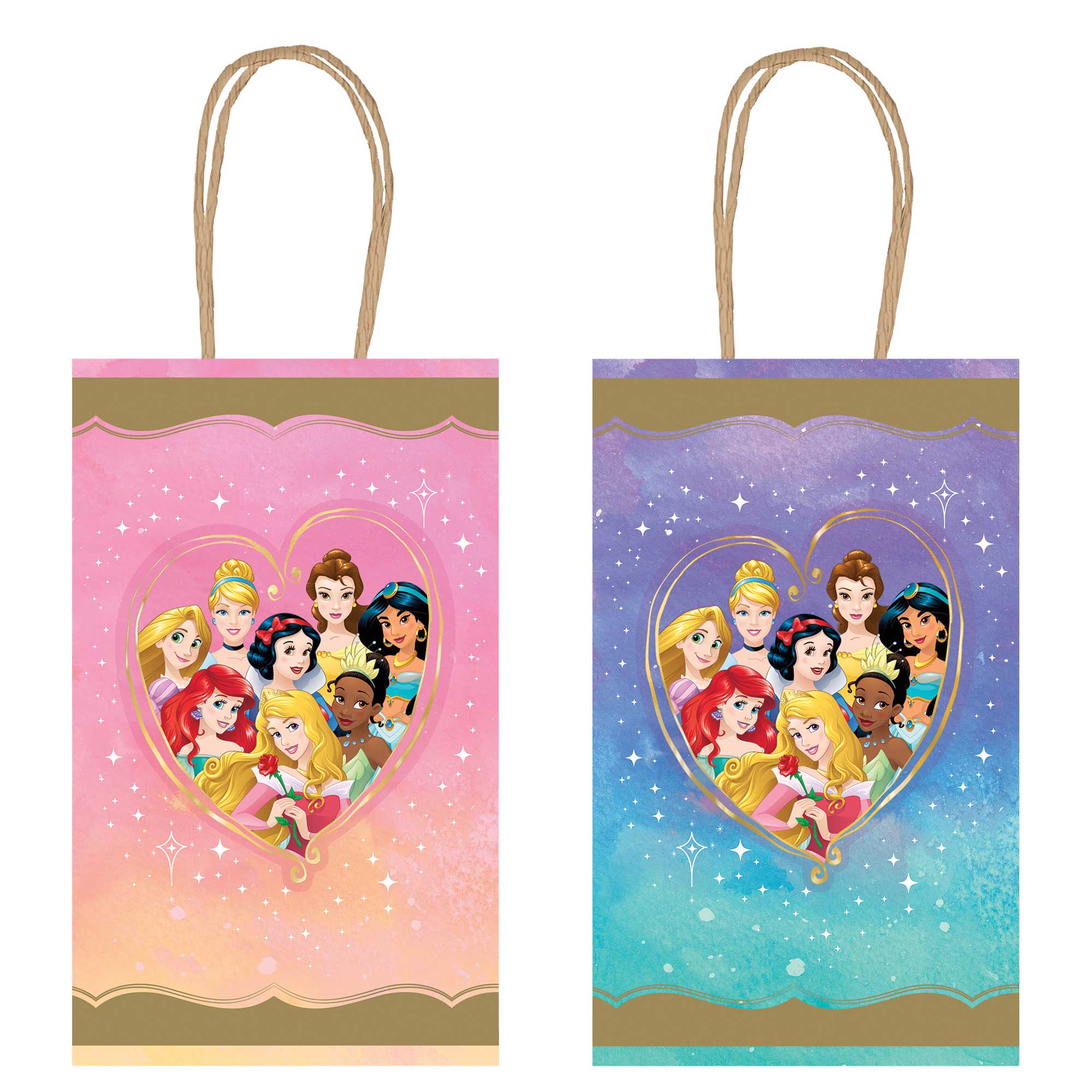 Disney Princess Once Upon A Time Kraft Paper Bags Hot Stamped - 21x12x8cm 8 Pack Default Title