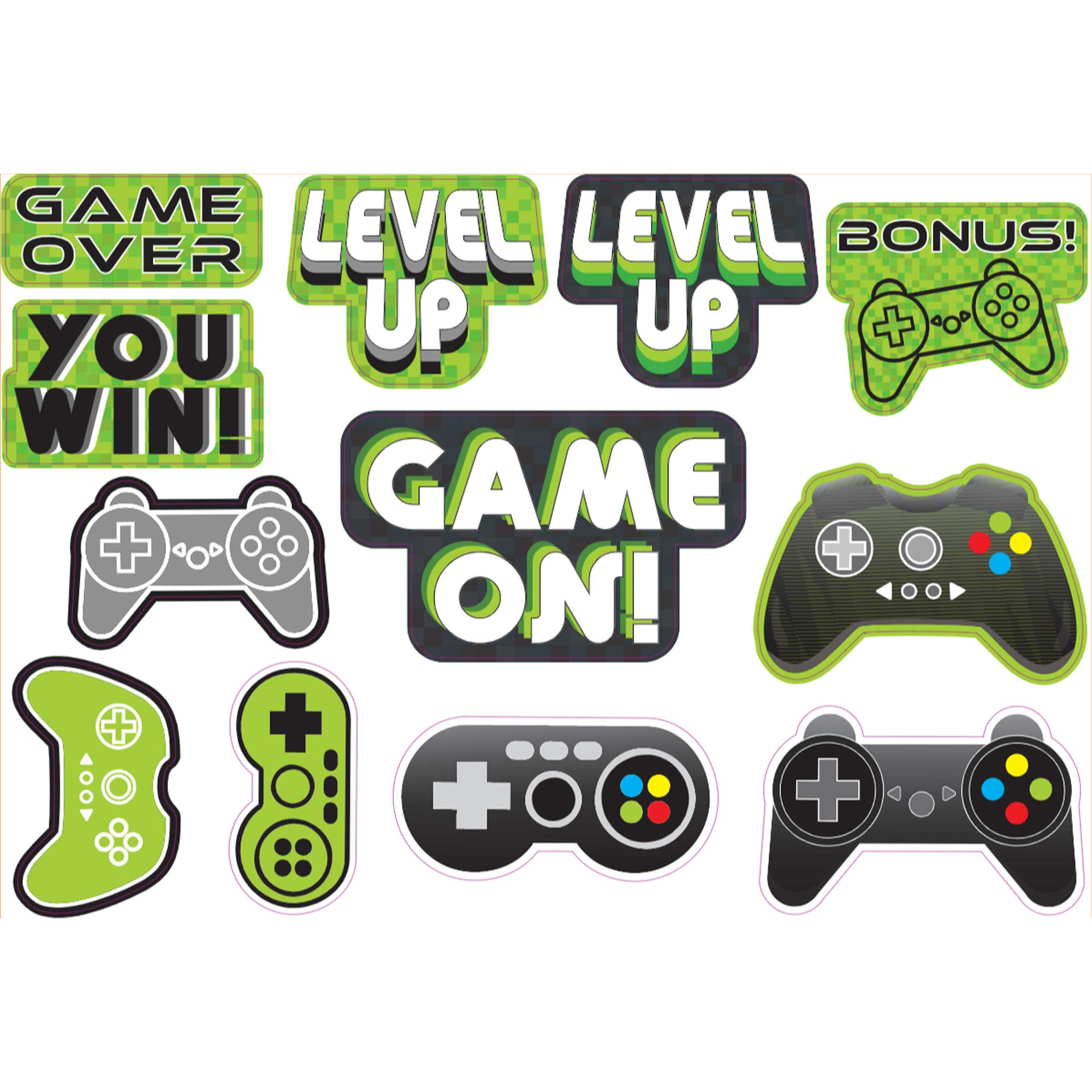Gaming Level Up Cutouts Value Pack Default Title