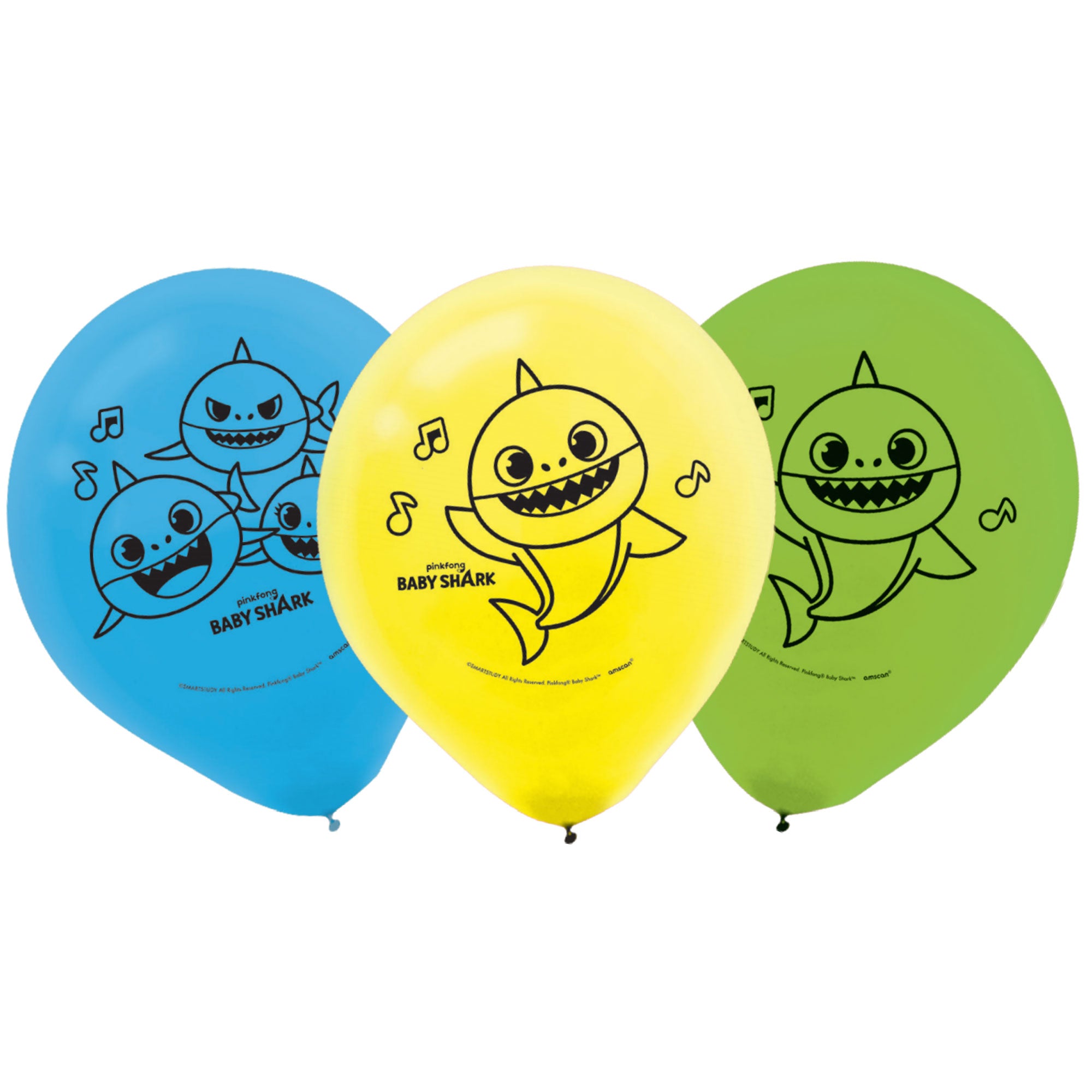 Baby Shark Latex Balloons - 30cm 6 Pack Default Title