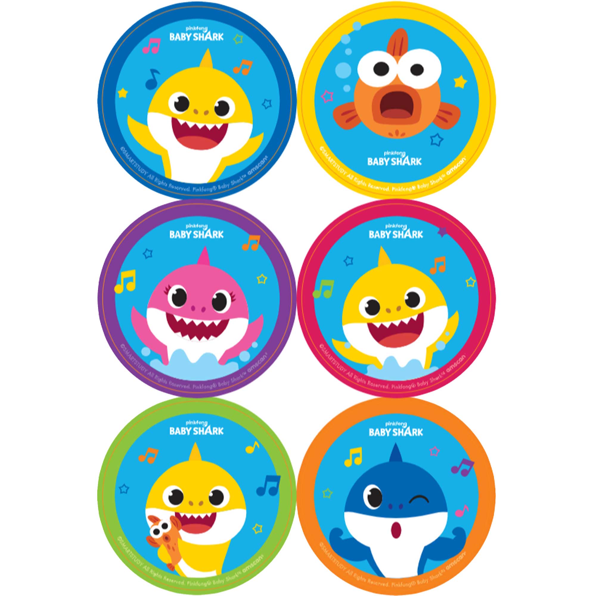 Baby Shark Stickers - 5cm 24 Pack Default Title