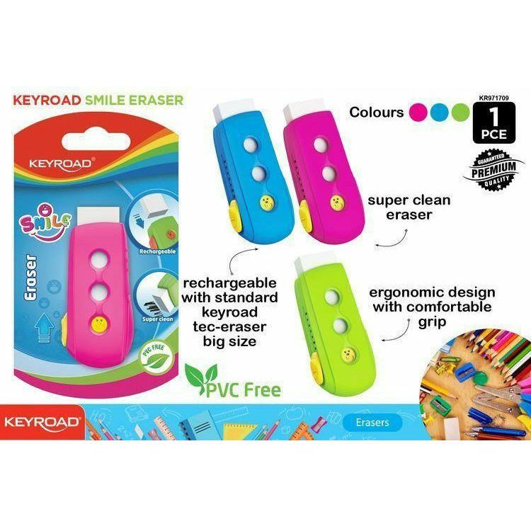 Keyroad Smile Eraser Slide Up - 1 Piece Assorted - Dollars and Sense