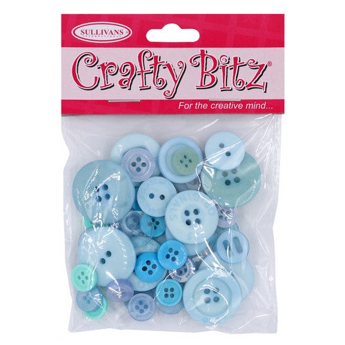 Craft Buttons Blue - Dollars and Sense