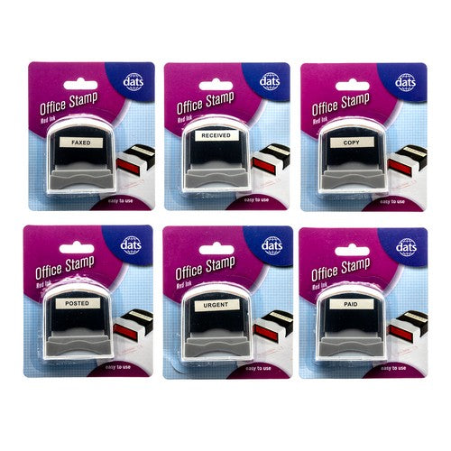 Office Stamps Red Ink - 1 Piece Assorted - Dollars and Sense