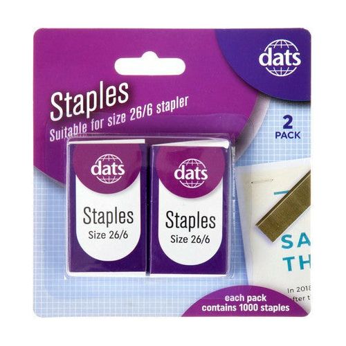 Staples Size 26 slash 6 - 1000 Staples 2 Pack 1 Piece - Dollars and Sense
