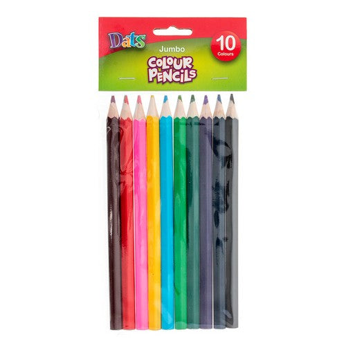 Pencil Coloured Jumbo - 10 Pack 1 Piece - Dollars and Sense