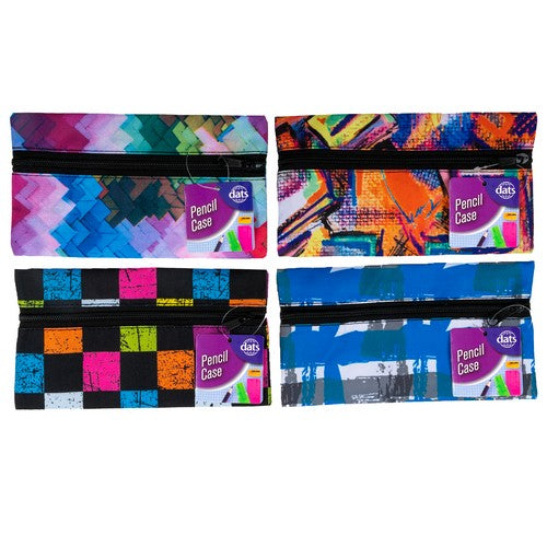 Pencil Case One Zip Fabric - 1 Piece Assorted - Dollars and Sense