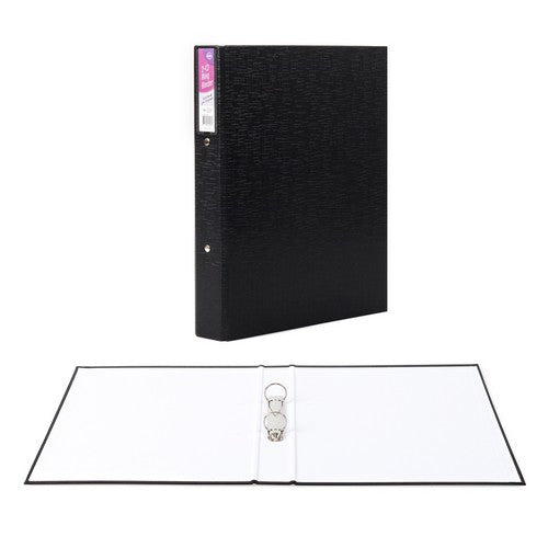 Binder 2-O Ring A4 Black Textured - 1 Piece - Dollars and Sense