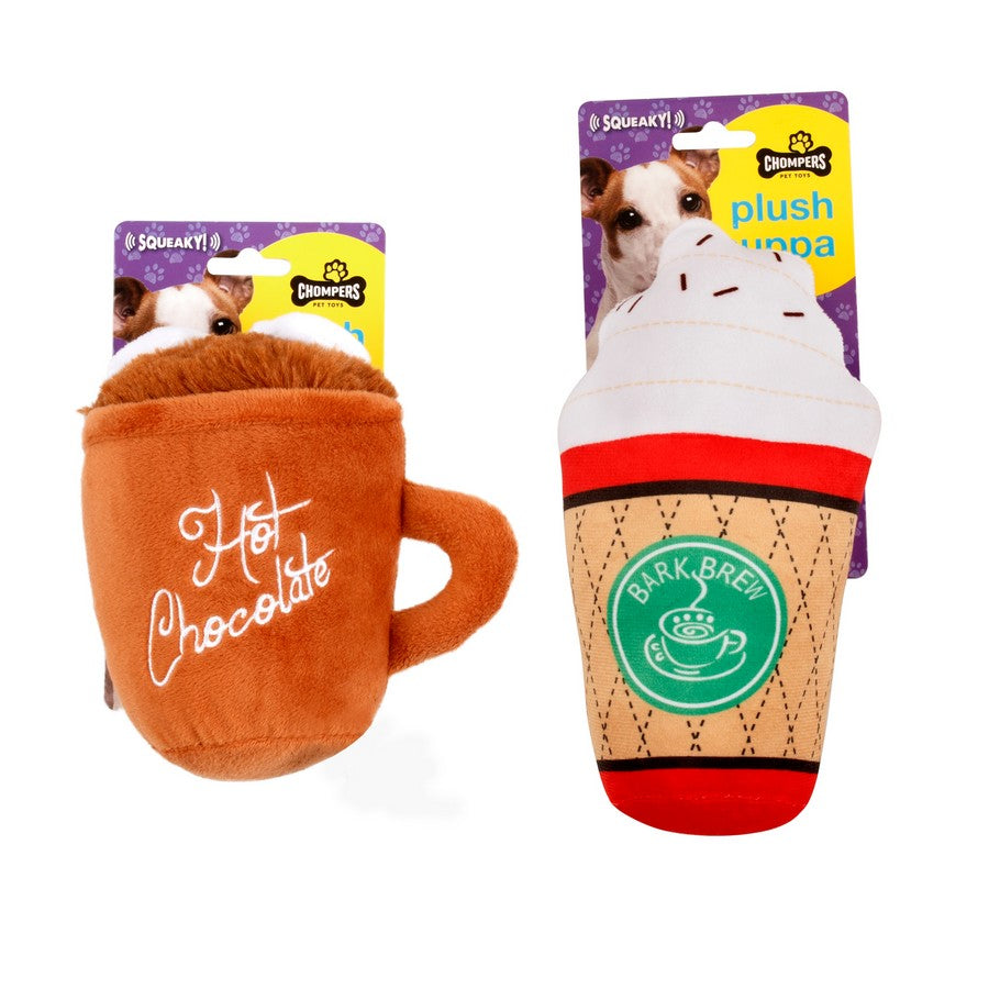 Dog Toy Squeaky Plush Cuppa Coffee or Hot Choc - Dollars and Sense