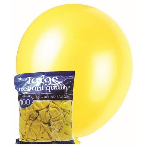 Yellow - 100 x 30cm (12) Decorator Balloons