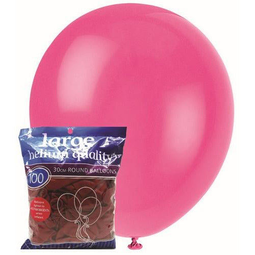 Hot Pink - 100 x 30cm (12) Decorator Balloons