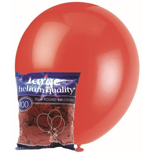 Bright Red - 100 x 30cm (12) Decorator Balloons