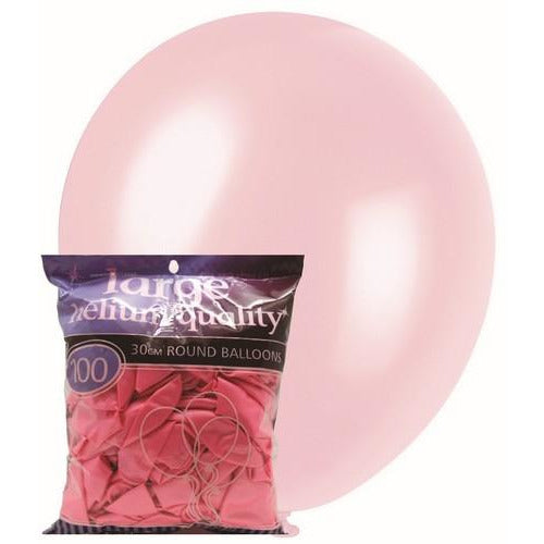 Pink - 100 x 30cm (12) Pearl Balloons