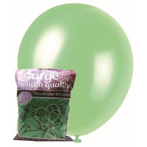 Green - 100 x 30cm (12) Pearl Balloons