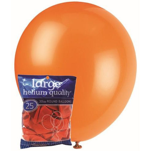 Orange - 25 x 30cm (12) Decorator Balloons