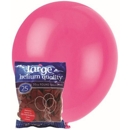 Hot Pink - 25 x 30cm (12) Decorator Balloons