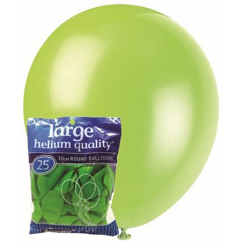 Lime Green - 25 x 30cm (12) Decorator Balloons