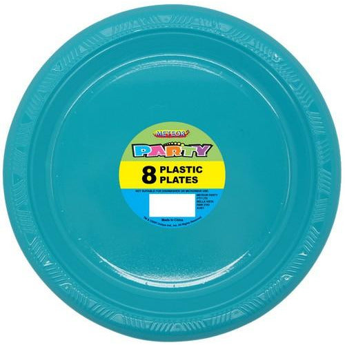 Caribbean Teal 8 x 23cm Plastic Plates Default Title