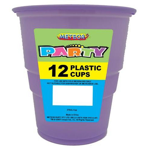 Lavender 12 x 270ml Plastic Cups Default Title