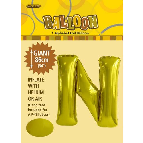 Gold N Alphabet Foil Balloon 86cm Default Title