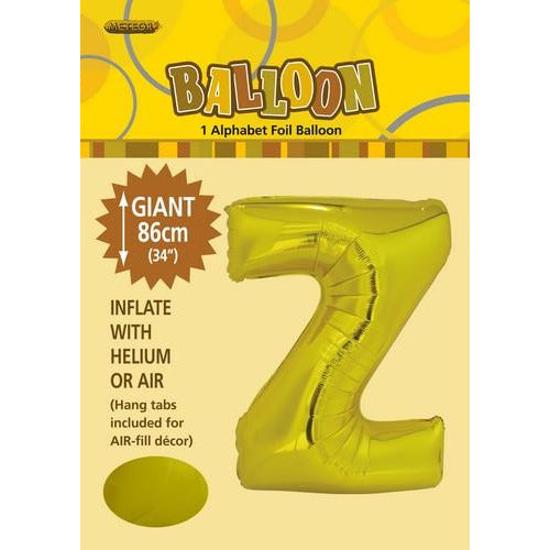 Gold Z Alphabet Foil Balloon 86cm Default Title