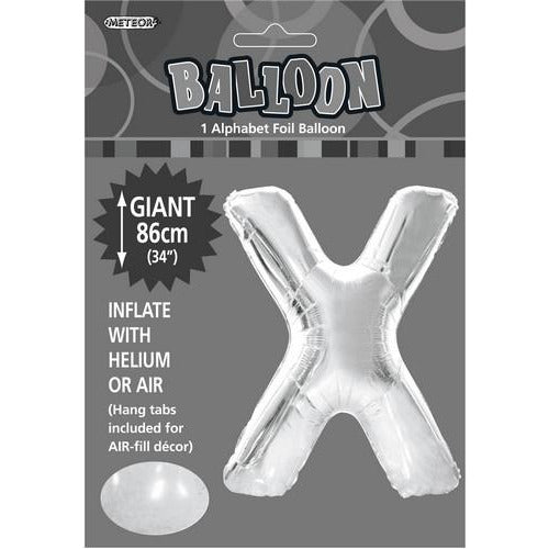Silver x Alphabet Foil Balloon 86cm Default Title
