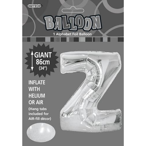 Silver Z Alphabet Foil Balloon 86cm Default Title
