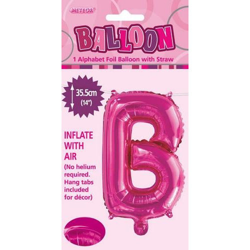 Hot Pink B Alphabet Foil Balloon 35cm Default Title