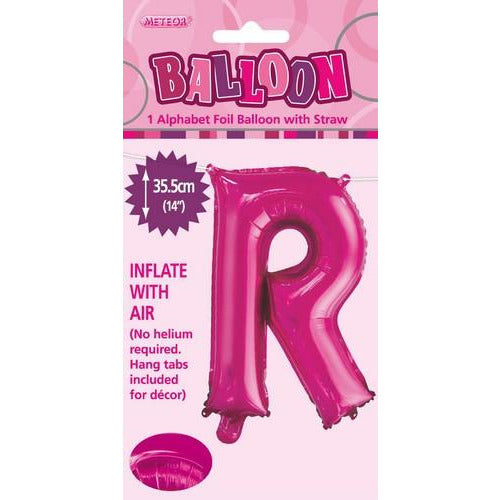 Hot Pink R Alphabet Foil Balloon 35cm Default Title