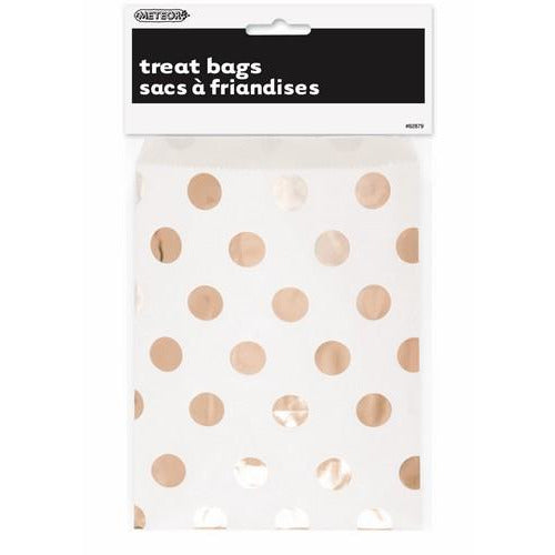 Foil Dots Rose Gold 8 Treat Bags 183 H x 133cm W Default Title
